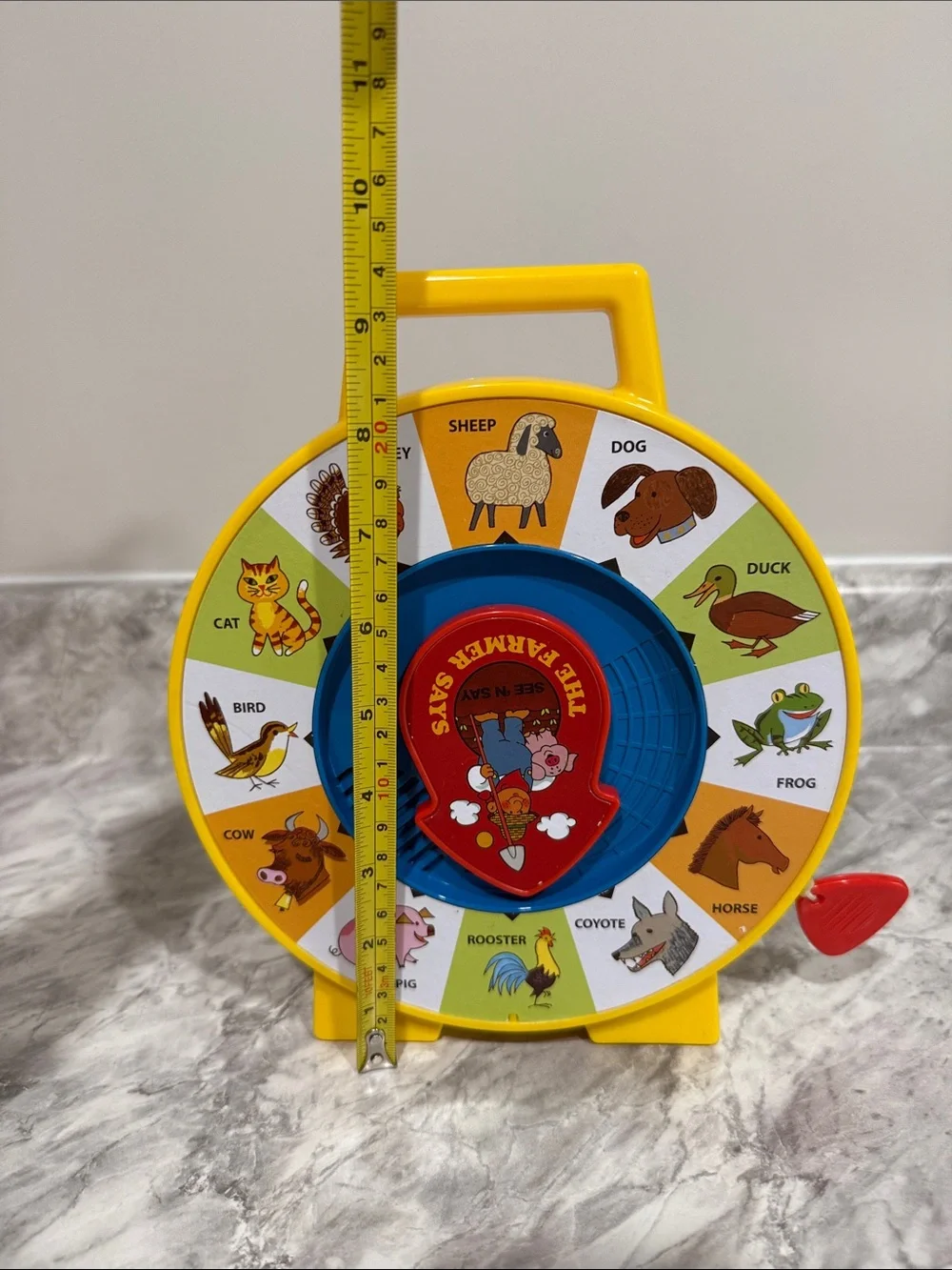 Yellow Vintage 'The Farmer Says' Pull-String Animal Sound Toy 2013